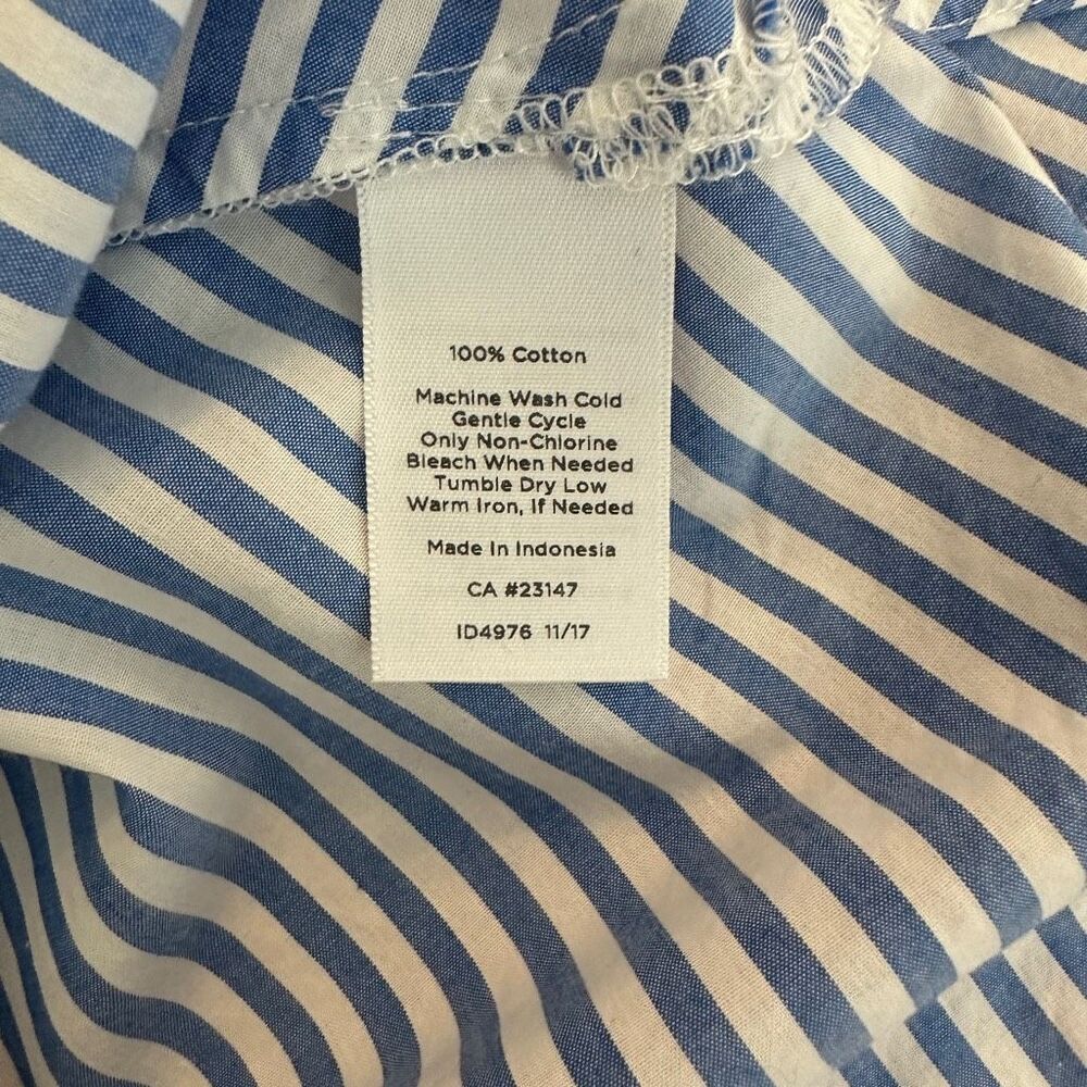 Talbots Blue and White Striped Blouse- Size XS - Picture 9 of 9